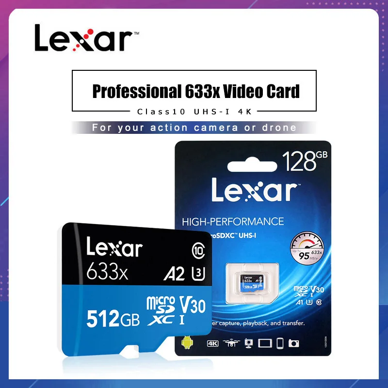 Lexar A2 512G TF карта класс 10 UHS I U3 Micro SD 32G 64g 128G 256g MicroSD мобильный телефон камера движения