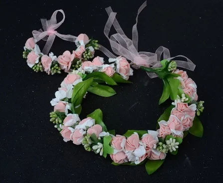 Ярко розовый и белый цветочный браслет гирлянда States corolla bride детские головные