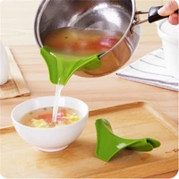creative silicone liquid funnel home anti spill slip on pour soup spout funnel for pots pans and bowls and pots kitchen tools