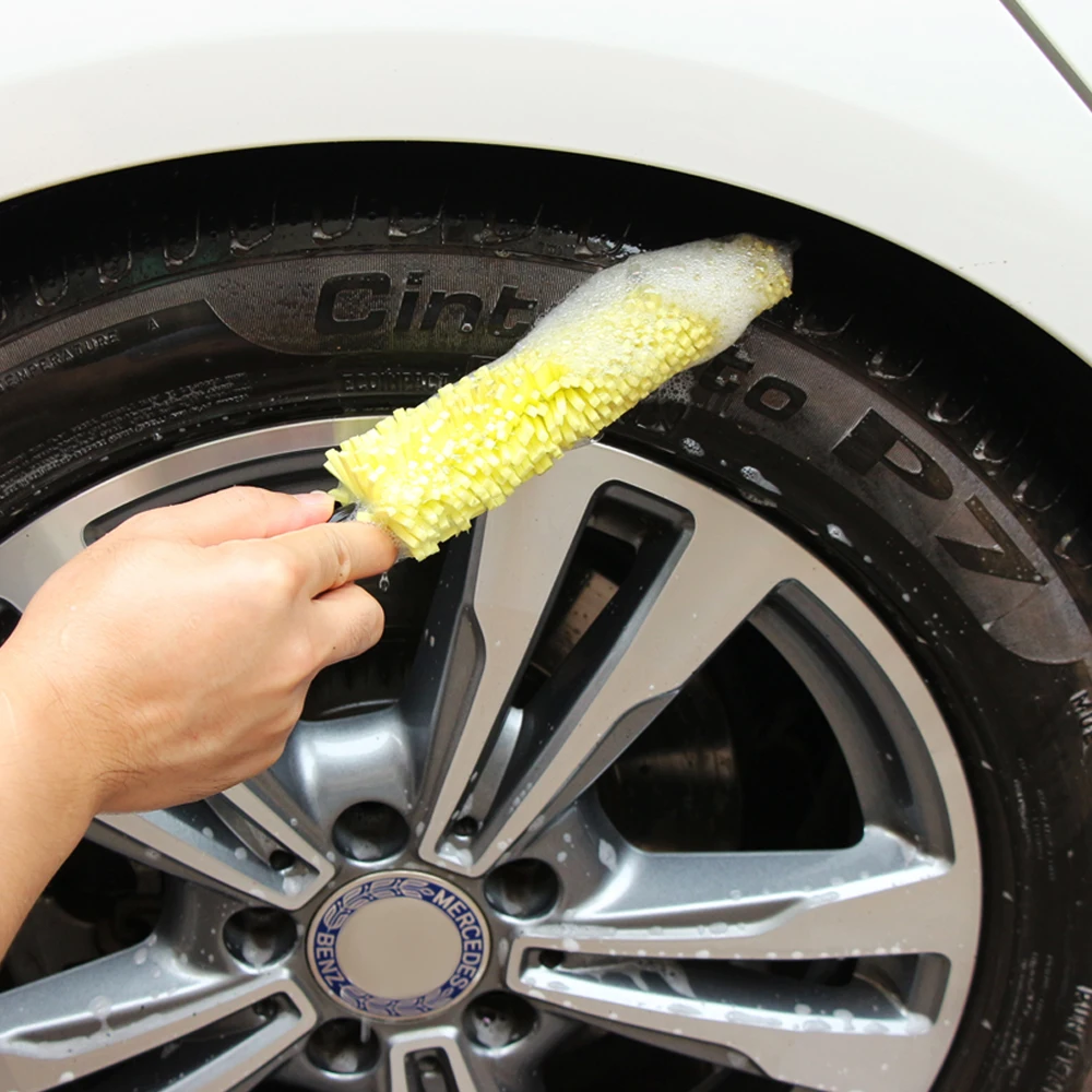 Автомобильные колеса щетка для мытья Пластик ручка автомобиля щеточка чистки