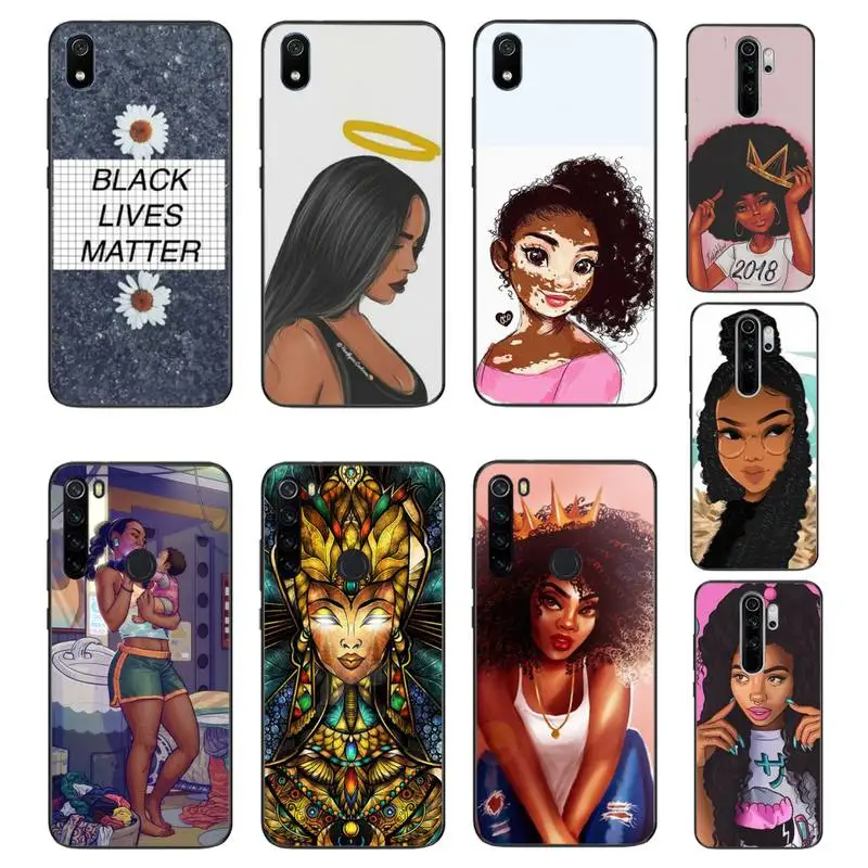 

YNDFCNB Fashion MELANIN POPPIN Black Girl Soft Phone Case Cover For Xiaomi Redmi Note8T 7 9 Pro 5A Redmi4X 5A 6A 6 7 8 5Plus