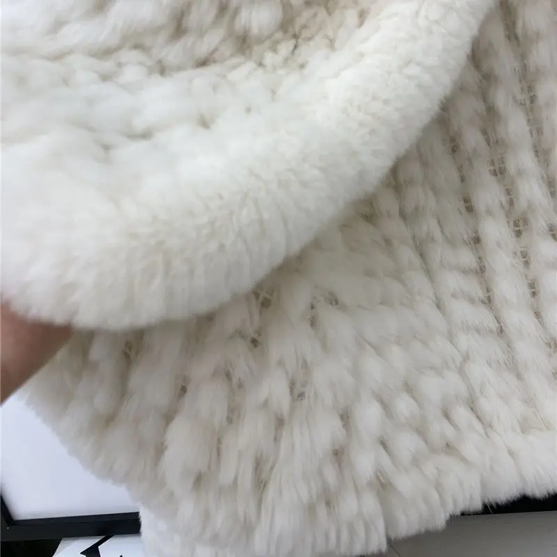 Genuine real natural women's knitted rex rabbit fur coat girl's fashional jacket all-match sweater Cardigan