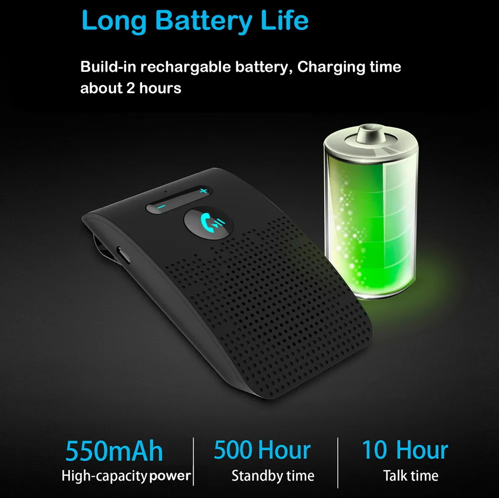 Bluetooth гарнитура для автомобиля с креплением на козырёк от солнца| |