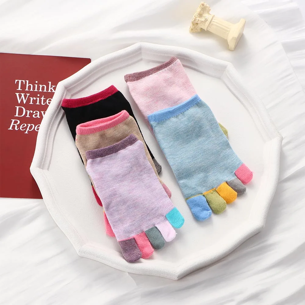 1 пара женские нескользящие хлопковые силиконовые носки с 5 пальцами |