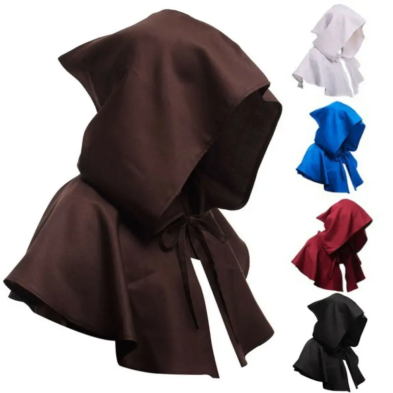 Короткая накидка с капюшоном для Хэллоуина средневековая колдуна костюм