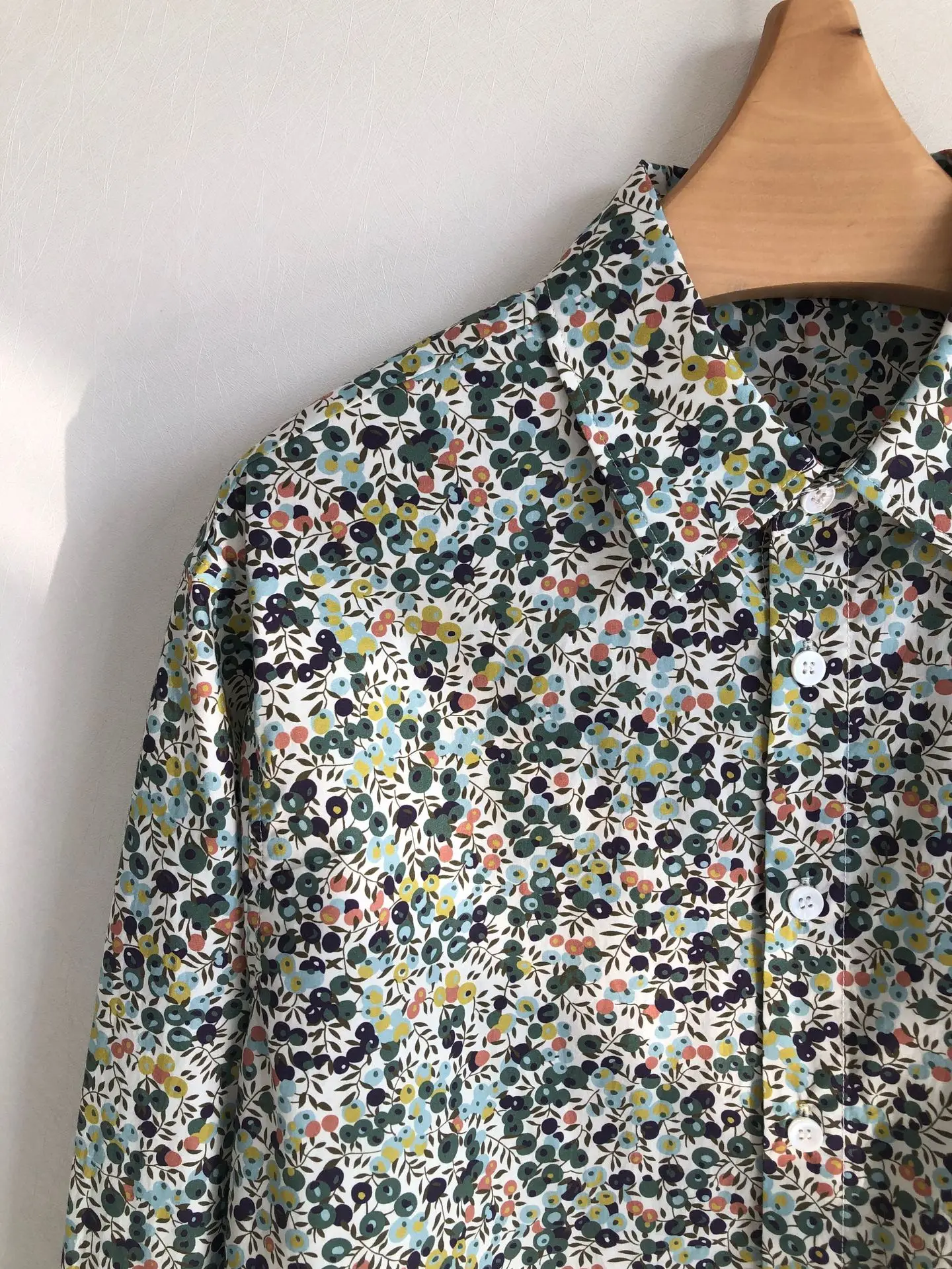 2022 Spring Women Long Sleeve Shirt 100% Cotton Turn-down Collar Floral Printing Female Single Breasted Blouse | Женская одежда
