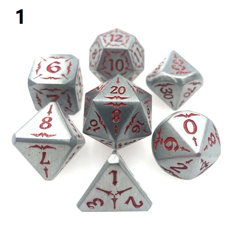 Новые металлические игральные кости DND Set 7 шт./компл. D10 D20 D12 |