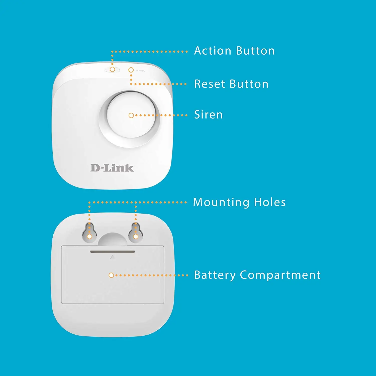 

Wi-Fi Water Leak Sensor and Alarm, App Notifications, Battery Powered, No Hub Required (DCH-S161-US)