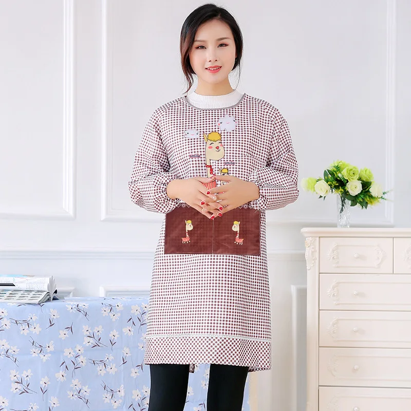 Мультяшные Альпака для взрослых пыленепроницаемые длинные домашние фартуки