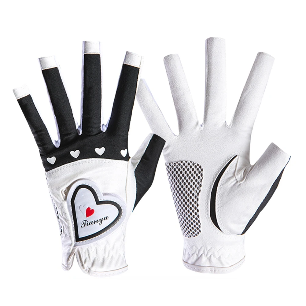 

1 Pair Sports Cycling Golf Gloves Open Finger Left Right Hands Fabric Gloves Slip-Resistant Soft Gloves
