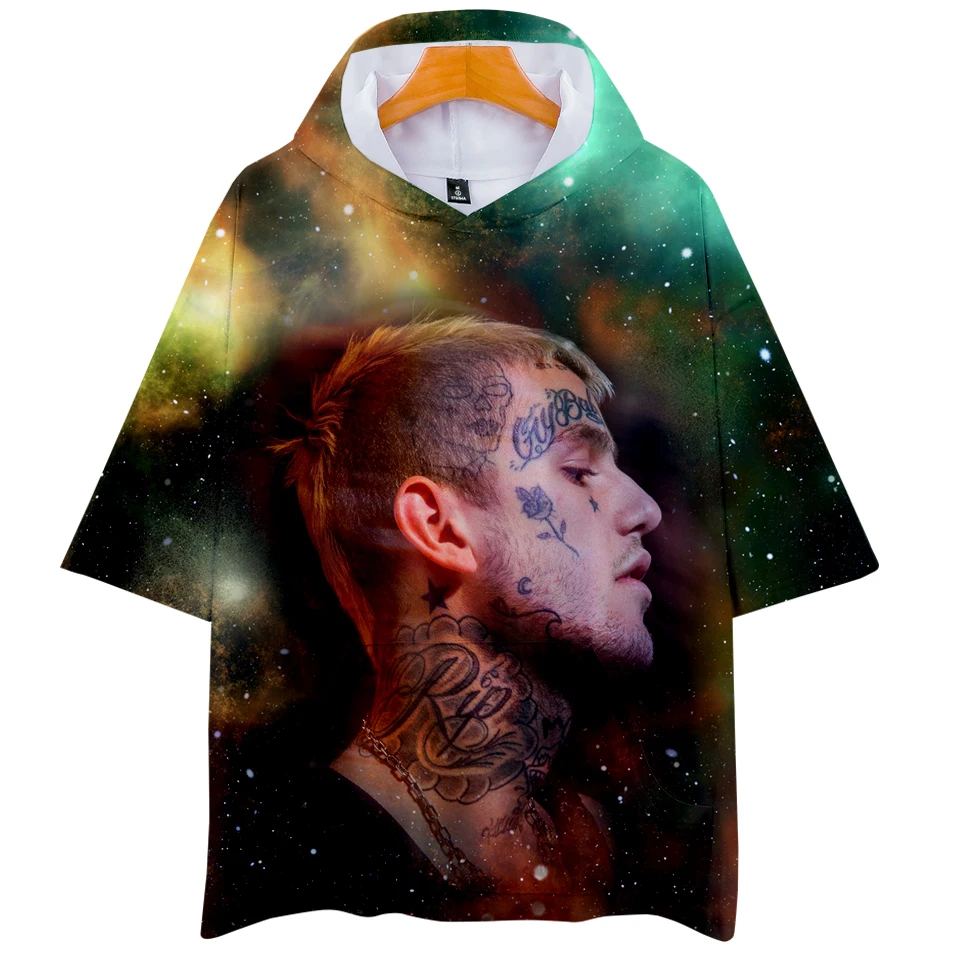 3D Xxxtentacion Lilpeep Harajuku толстовки для женщин/мужчин одежда короткий рукав с капюшоном