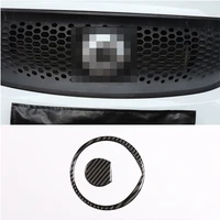 for mercedes benz smart 2016 2021 real carbon fiber front logo ring 2 piece set of car accessories
