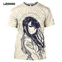liasoso 3d print komi san komi san cant communicate t shirt manga woman mens casual harajuku oversized tee tops clothing