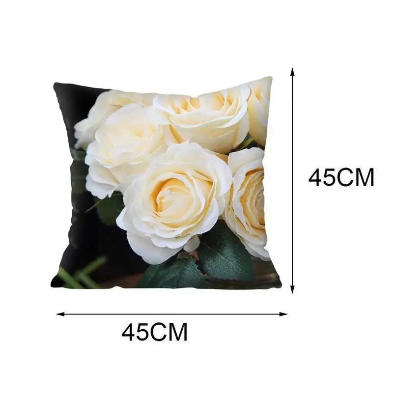 

Red Flowers White Rose Home Fashion Home Decorative Car Car Home 45cm Pillowcases Cover For Sofa Cushion Decoration Sofa Pi S5Q0