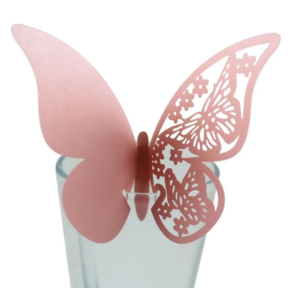 Бабочка полый стакан карта валентинка сиденье свадебный ужин украшение стола