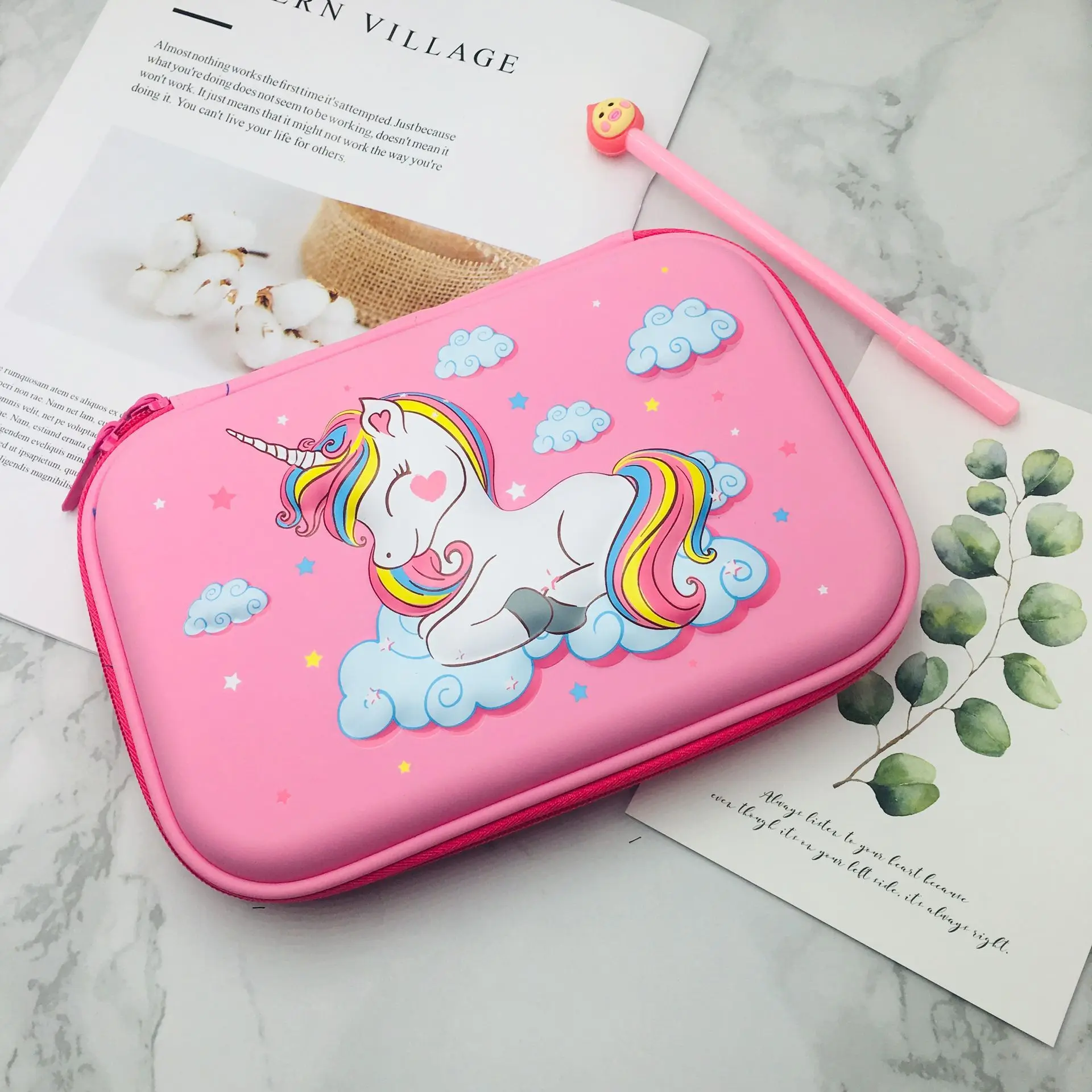 Креативные все новый дизайн бренда Единорог EVA рельефный Жесткий Чехол Футляр