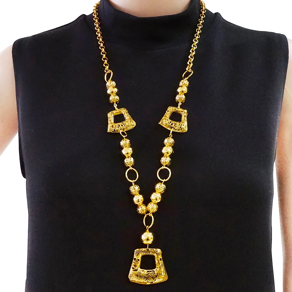 

2021 NEW High Quality Fashion Metal Pendant Necklaces Long Chain Necklace Party Wedding Neclace Jewelry