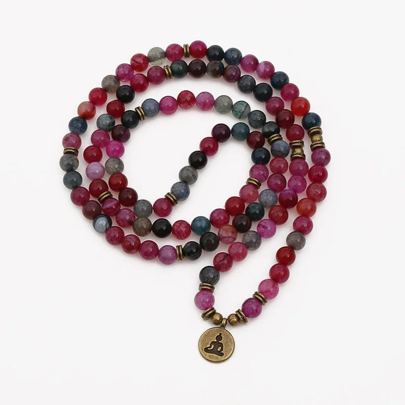 Турмалиновый Оникс нить с каменными бусинами браслет для йоги и ожерелье ручной