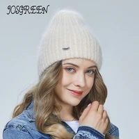 josgreenwstraight twist young all match small diamond label autumn and winter double insulation fashion womens knitted hat 7 co