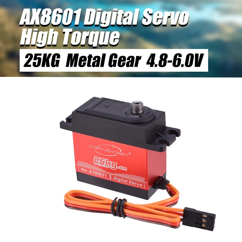 Цифровой сервопривод AUSTARHOBBY AX8601 4 8 6 0 в 25 кг водонепроницаемая металлическая