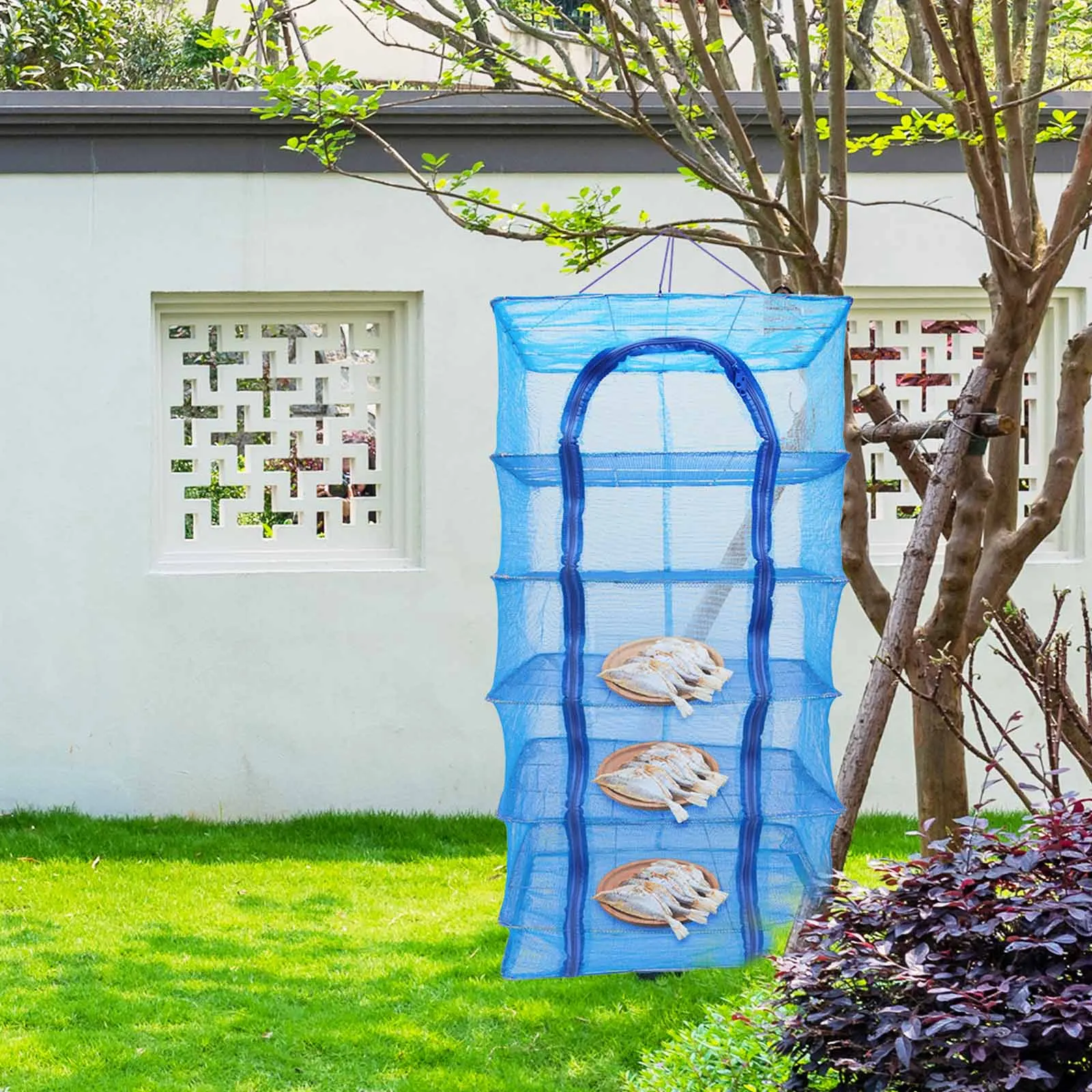 Сушилка для рыбы овощей трав складная 4 слоя 35 х35 мм | Спорт и развлечения