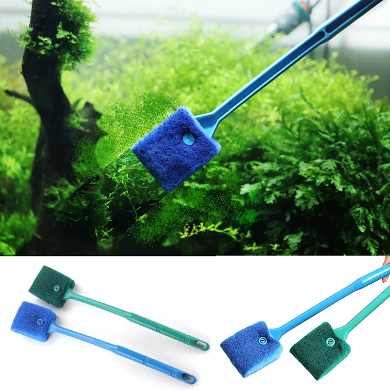 

High Quality Aquarium Cleaning Brush Sponge Glass Algae Cleaner Glass Plant Aquarium Fish Tank Brushes 2 Head