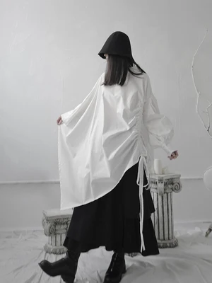 Оригинальная Свободная рубашка в стиле темного Ямамото Женская необычная