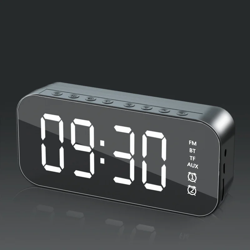 

Portable Wireless Bluetooth Speakers Soundbar Stereo Subwoofer Alarm Clock Mirror Player Waterproof Support TF Card FM Radio AUX