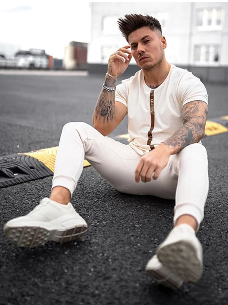 

Men's Tshirt Sik Silk Short Sleeve t Shirt Casual Fashion Streetwear Silk Silk T-Shirt High Quality Jogging Men Tops Tees