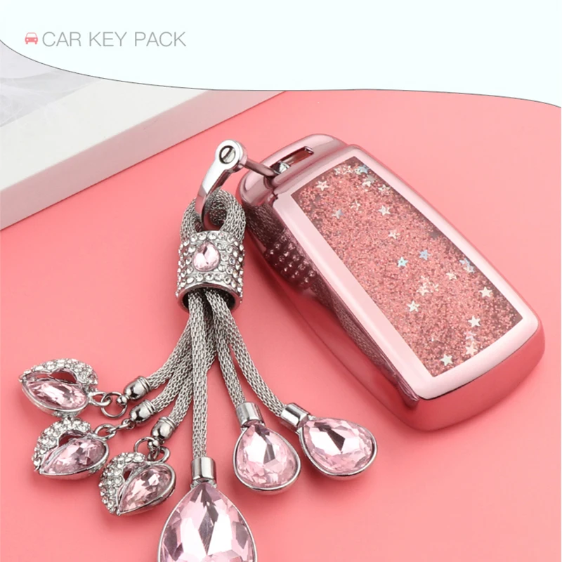 Quicksand Car Key Case For Audi A4 New A4L A5 A6L QT S5 S7 Q7 TTS Cover Fully Shell Remote Protector | Автомобили и мотоциклы