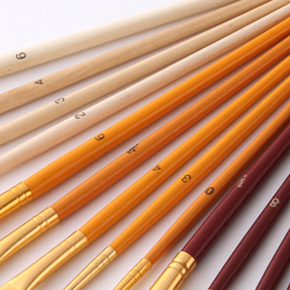 

25pcs/set Set Multi-Purpose Drawing Paint Brush Oil Painting Watercolor Wood Handles Portable Art Supplies Nylon Hair Artistic