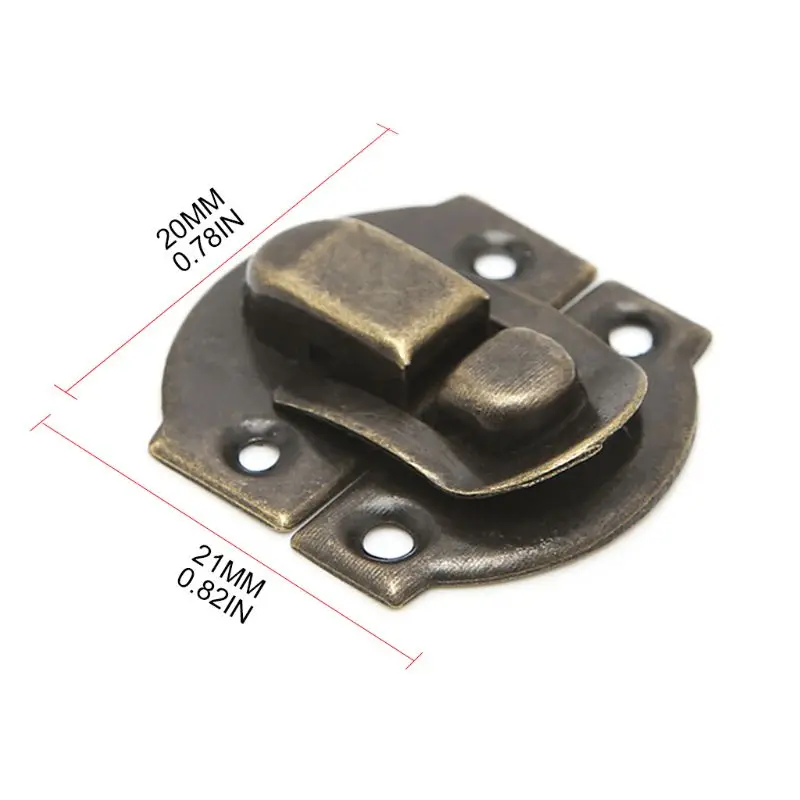 

C5AC 10x Antique Metal Lock Catch Curved Buckle Horn Clasp Hook Gift Jewelry Box Padlock