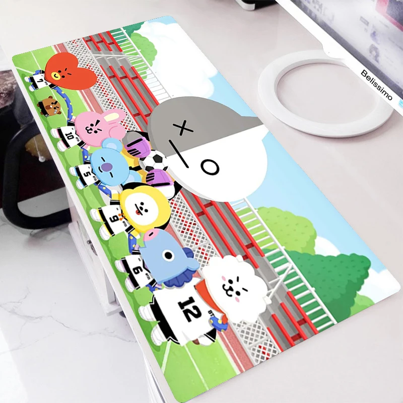 

Computer Accessories Extra Large Gaming MousePad Cute BT21 Keyboard Carpet Mouse Pad No Slip Rubber Table Rug 900X400 Desk Mat