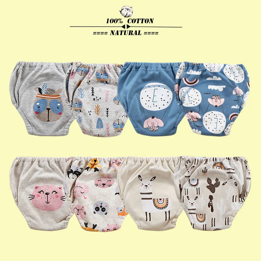 

8PCS Waterproof Mesh Baby Potty Training Pants Reusable Toilet Trainer Panty Underwear Bebe Cloth Diaper Briefs Wholesale