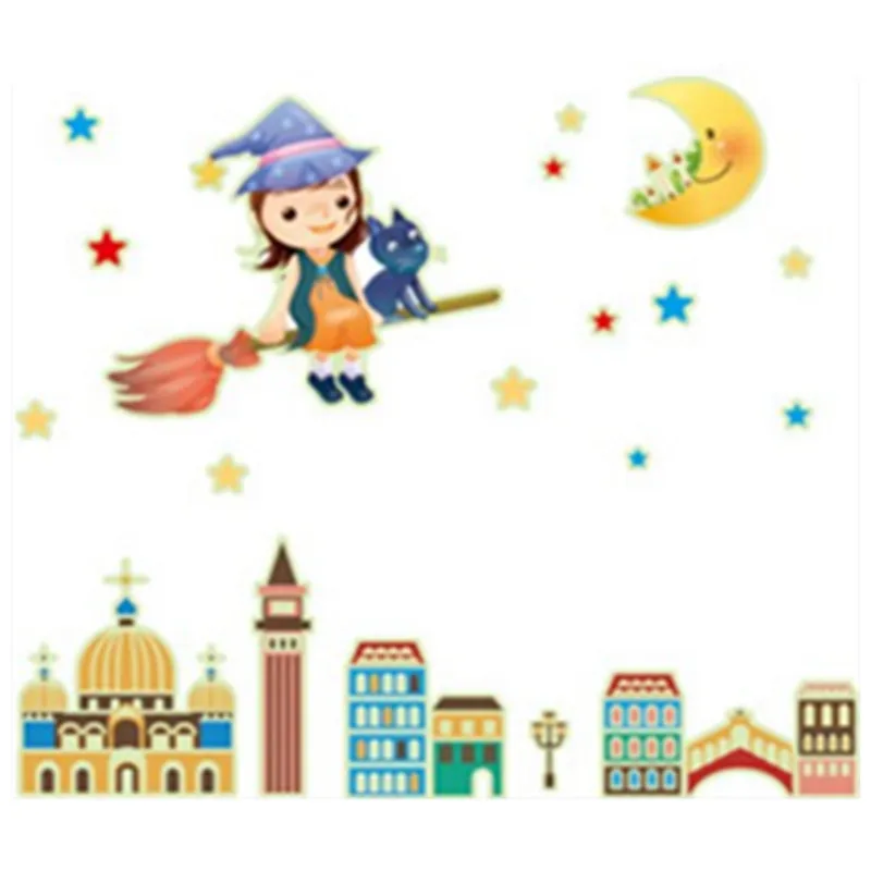 Лунная девочка светящиеся наклейки звезды люминесцентные Наклейки на стены