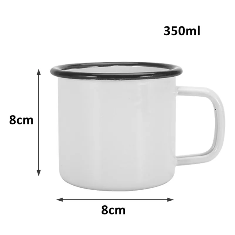 350 мл Ретро эмалированная чашка с рукояткой музыкальный инструмент кофейная