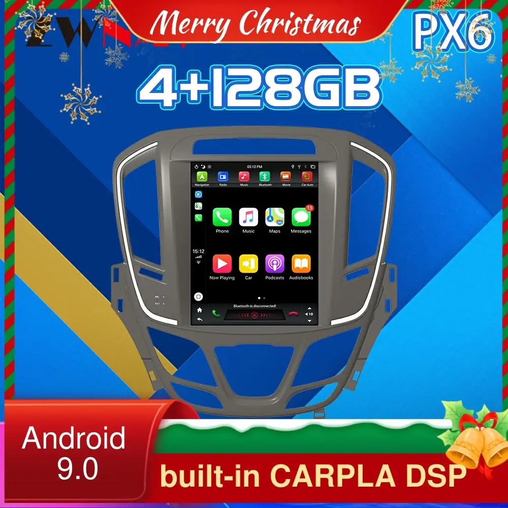 

For Buick lacrosse 2015+ Android 9 4+128G Tesla style px6 Car DVD Player GPS Navigation headunit multimedia audio radio recorder