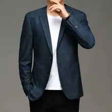 Primavera nova moda blazer jaqueta masculina fino tricô respirável terno blazer jaqueta negócios casual blazers casacos masculinos (2)