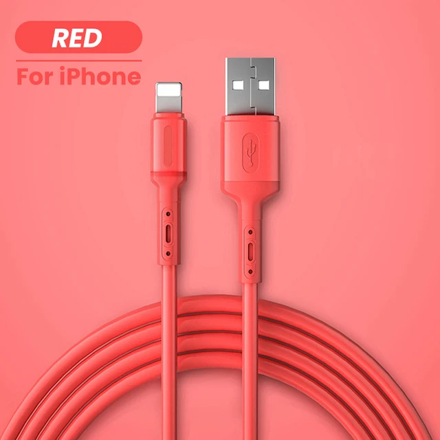 USB кабель для передачи данных для iPhone 12 11 Pro Max X XR XS 8, 7, 6, 6s, 5 5s быстрого обмена данными и зарядки USB провод шнур из жидкого силикона кабель 1/1.5/2M | Мобильные телефоны и аксессуары | АлиЭкспресс