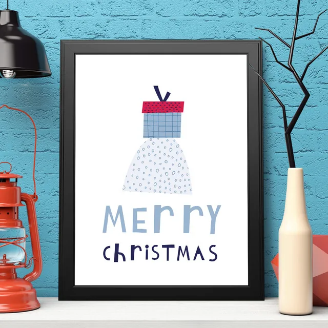 Рождественские украшения для дома Дерево стены Искусство Холст плакат живопись
