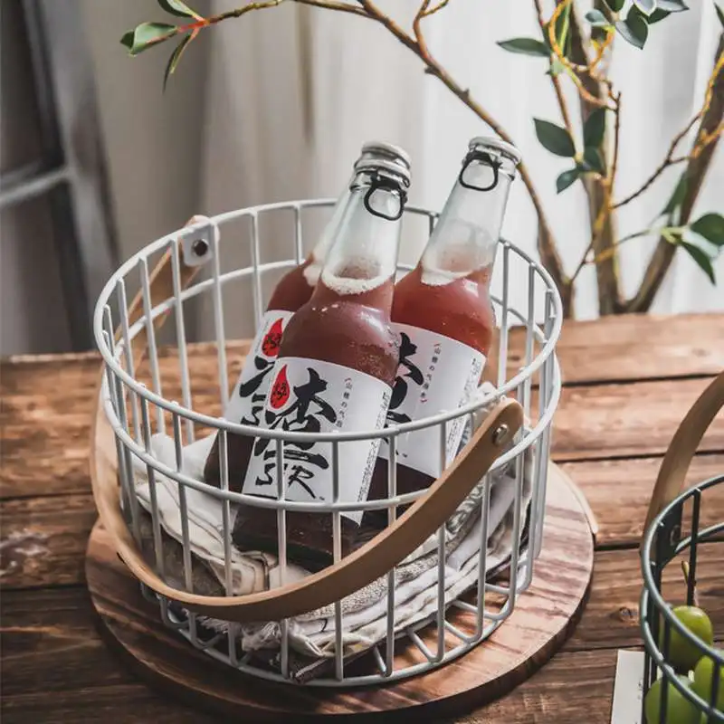 

Iron Art Wire Wrought Storage Basket Wrought Iron Basket Snack Sundries Picnic Basket Household Living Room Vegetable Basket