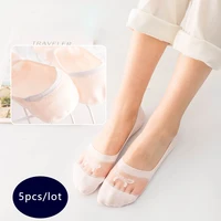 vnxifm brand womens cotton invisible socks new embroidery summer thin cotton mesh breathable socks shallow mouth socks 5pcs