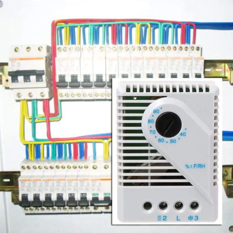 

Mechanical Hygrostat Humidity Controller Connect Fan Heater for Cabinet MFR012