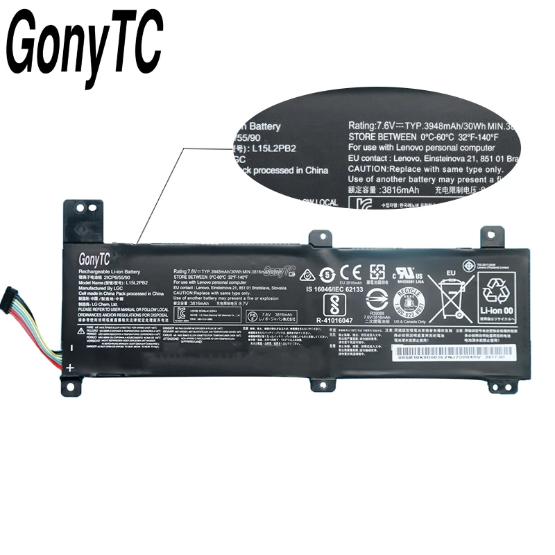 Оригинальный аккумулятор GONYTC L15L2PB2 для ноутбука Lenovo IdeaPad 310 15ISK серии 7 6 В 30Wh