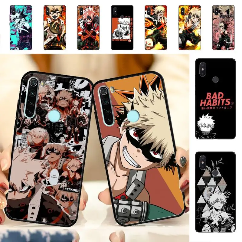 

YNDFCNB Katsuki Bakugo Boku my Hero Academia Phone Case for Redmi Note 8 7 9 4 6 pro max T X 5A 3 10 lite pro