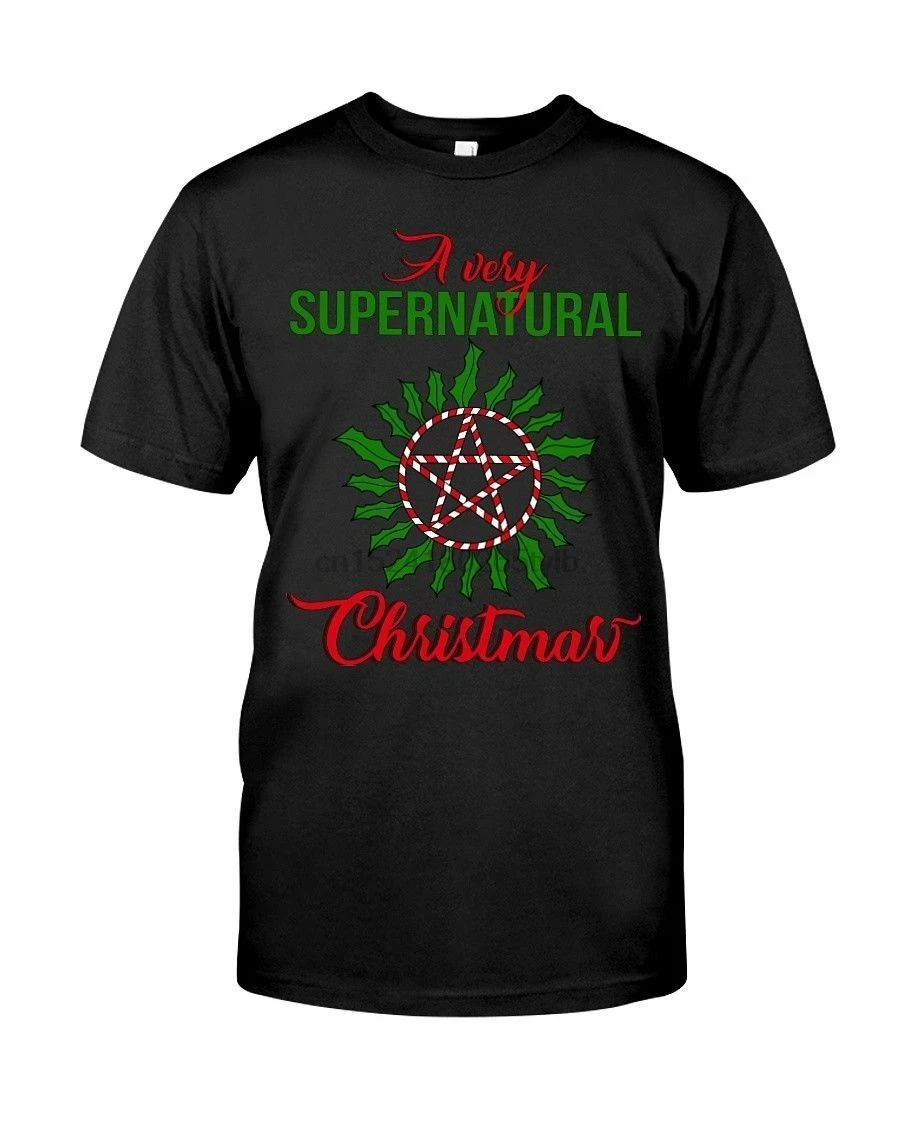 

A Very Supernatural Christmas Funny Black T-shirt S-3XL