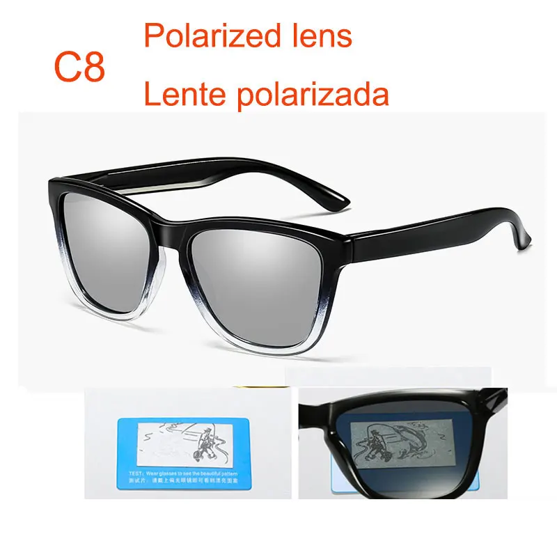 717 c8 Polarized Hommes lunetes De soleil femmes lunette De sport marque дизайнерский кабелепровод Oculos De Sol revetement ratichissant - Цвет линз: 717 c8 Polarized