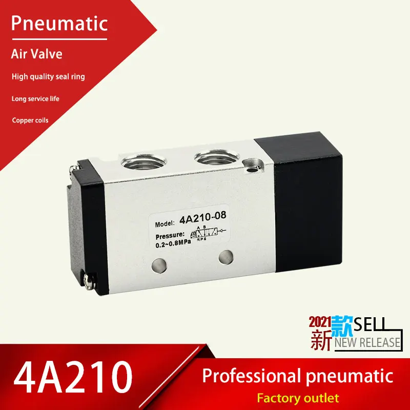 

Воздушный клапан пневматический компонент 4A210 AC220V110V DC24V12V 1/8PT 5 портов 2 Позиции 5/2Way NC