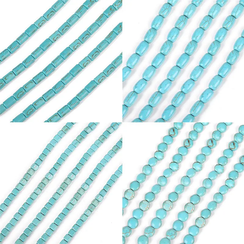 

Wholesale Natural Stone Turquoises Beads 15" Strand Round Loose Beads For jewelry Making DIY Bracelet Necklace