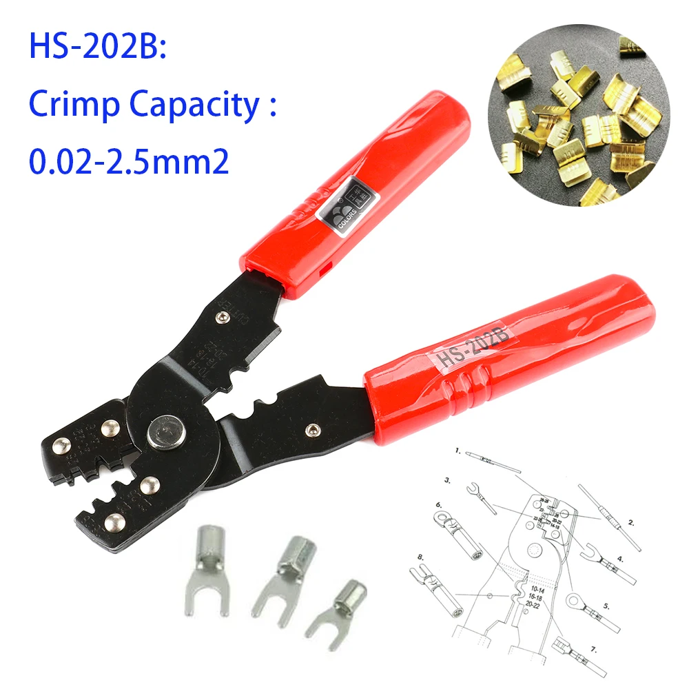 HS-202B Mini для 0,02-454 мм² открытой цилиндрической клеммы и 454A/T медные U-образные пряжки